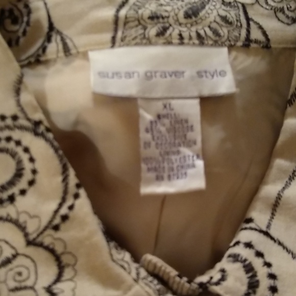 ,Susan Graver Linen embroidery jacket - Picture 6 of 6